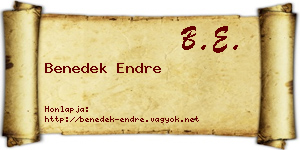 Benedek Endre névjegykártya