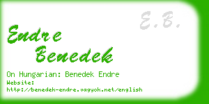 endre benedek business card